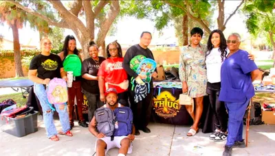 Custom Rectangle Table Covers - THUG Ministries Backpacks School Supplies Giveaway