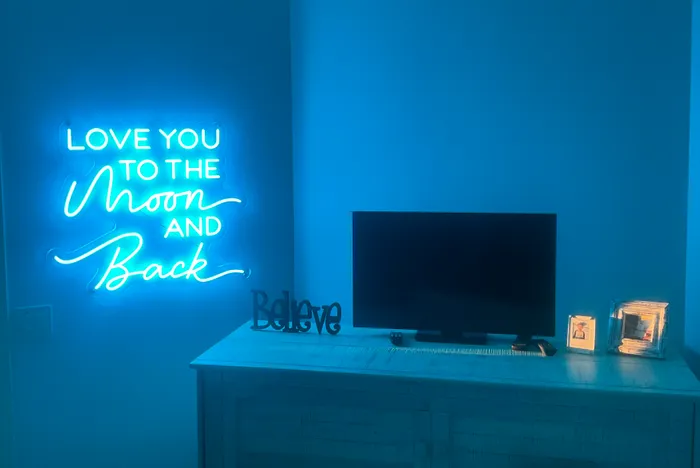 CustomPhoneWalletsNow.com - I Love You To The Moon And Back Neon Sign