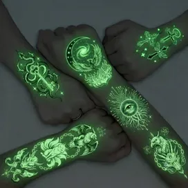 Glow Tattoos with Colorful Imprint - Custom Phone Wallets Now