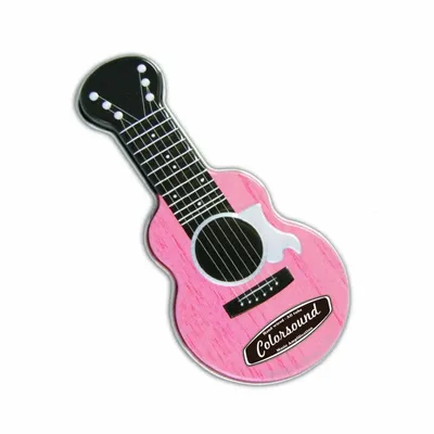 Pink Acoustic Guitar Shaped Mint Tin - Custom Phone Wallets Now