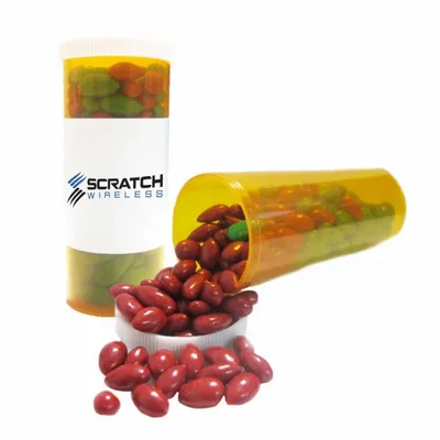 Small Promo Pill Bottles-Chocolate Sunflower Seeds - Custom Phone Wallets Now