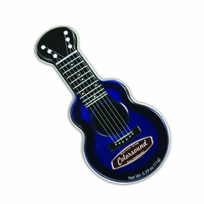 Blue Acoustic Guitar Shaped Mint Tin - Custom Phone Wallets Now