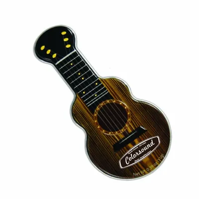 Dark Woodgrain Acoustic Guitar Shaped Mint Tin - Custom Phone Wallets Now