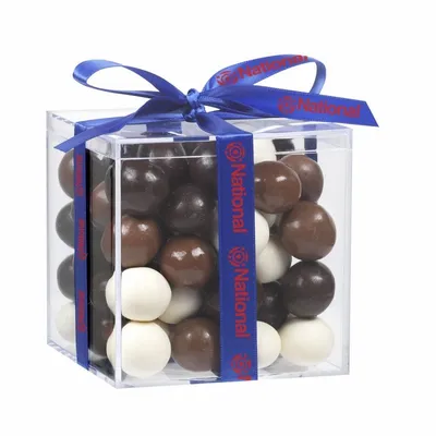 Cube Acrylic Gift Jars - Malt Balls - Custom Phone Wallets Now