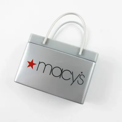 Silver Shopping Bag Tin - Custom Phone Wallets Now