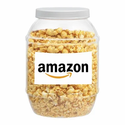 Large Plastic Jar - Caramel Popcorn - Custom Phone Wallets Now