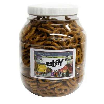 Large Plastic Jar - Salted Mini Pretzels - Custom Phone Wallets Now