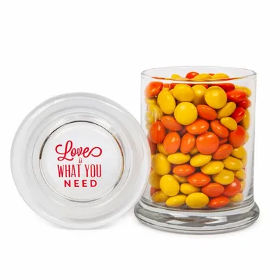 Glass Gourmet Jar - Chocolate Buttons - Custom Phone Wallets Now