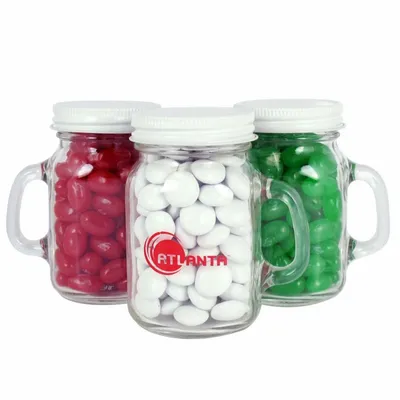 Glass Mini Mason Jars - Chocolate Buttons - Custom Phone Wallets Now