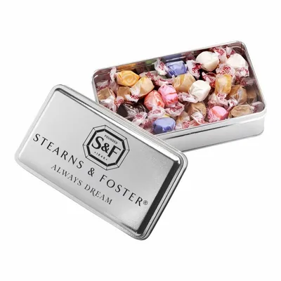 2-Share Tin - Salt Water Taffy/Assorted Fruit Sours - Custom Phone Wallets Now