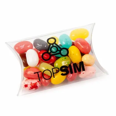 Small Pillow Acetate Box with Jelly Belly - Custom Phone Wallets Now