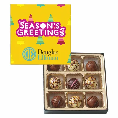 Truffle Gift Box Full Color Lid with 9 Truffles - Custom Phone Wallets Now