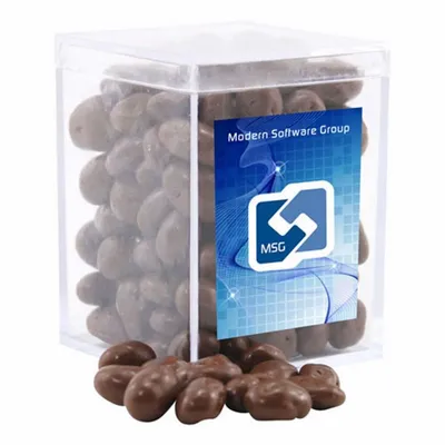 Acrylic Box with Choc Covered Raisins - Small - Custom Phone Wallets Now