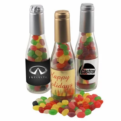 Champagne Bottle w/ Teenee Beanee Jelly Beans 8" - Custom Phone Wallets Now