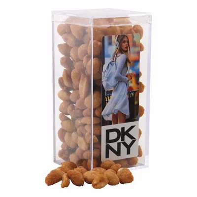 Acrylic Box with Honey Roasted Peanuts - Medium - Custom Phone Wallets Now