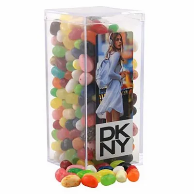 Large Rectangle Acrylic Candy Box with Jelly Belly - Custom Phone Wallets Now