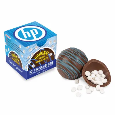 Blue Drizzle Hot Chocolate Bomb in Full Color Gift Box - Custom Phone Wallets Now