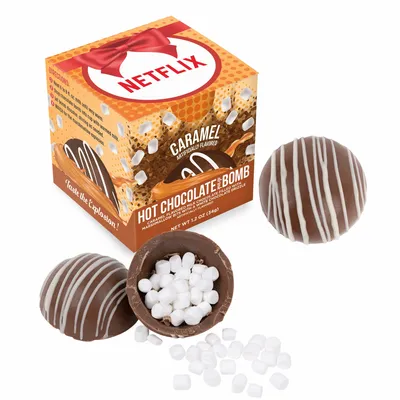 Hot Chocolate Bomb Caramel Flavor in Full Color Box - Custom Phone Wallets Now