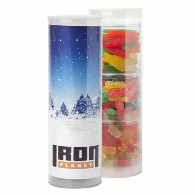 Clever Candy 3 Piece Gift Tube with Gummy Candy - Custom Phone Wallets Now