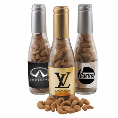 Champagne Bottle with Cashews 8" - Custom Phone Wallets Now