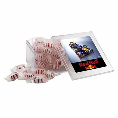 Large Square Acrylic Candy Box with Starlight Mints - Custom Phone Wallets Now
