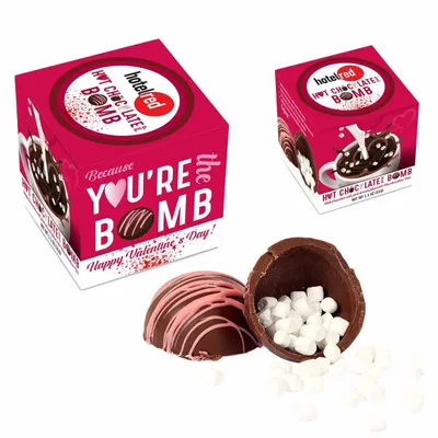 Hot Chocolate Bomb with Pink Drizzle - Custom Phone Wallets Now
