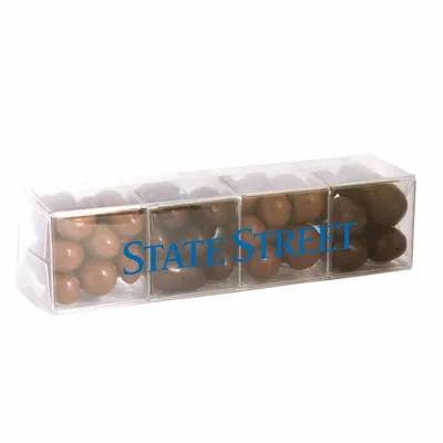 4 Cube Acetate Gift Box with Chocolate Covered Treats - Custom Phone Wallets Now