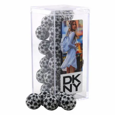 Acrylic Box with Chocolate Soccer Balls - Medium - Custom Phone Wallets Now