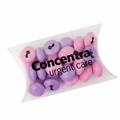 Small Pillow Box with Imprinted Chocolate Buttons - Custom Phone Wallets Now
