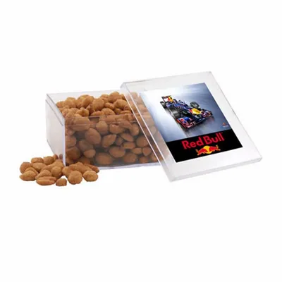 Acrylic Box with Honey Roasted Peanuts - Large - Custom Phone Wallets Now