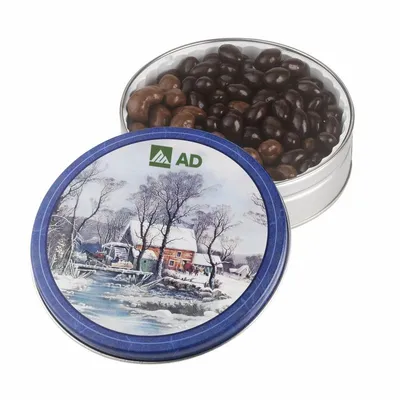 Glad Tidings Tins - Dark Choc Almonds & Milk Choc Cashews - Custom Phone Wallets Now