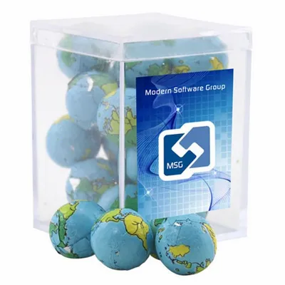 Acrylic Box with Chocolate Globes - Small - Custom Phone Wallets Now