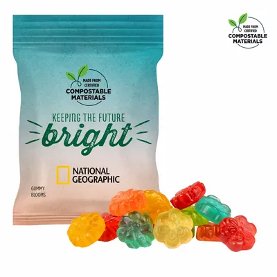2oz. ECO-Digibag, Compostable & Full Color, Gummy Blooms - Custom Phone Wallets Now