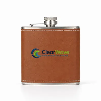 Leather Wrapped Hip Flasks - Custom Phone Wallets Now