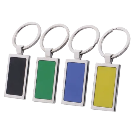 Colored Rectangle Metal Keychain Colored Rectangle Metal Keychain - Custom Phone Wallets Now