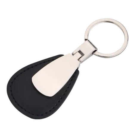 Teardrop Leather & Metal Keychain Teardrop Leather & Metal Keychain - Custom Phone Wallets Now