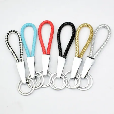 Braided Leather & Metal Keychain Braided Leather & Metal Keychain - Custom Phone Wallets Now