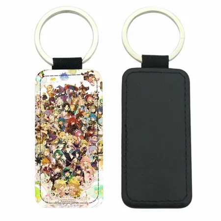 Curved Rectangle Leather Keychain Curved Rectangle Leather Keychain - Custom Phone Wallets Now
