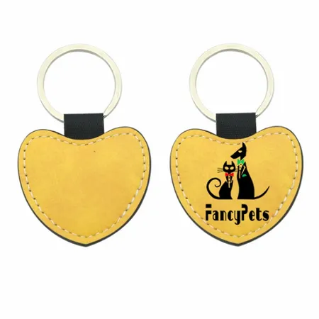 Full-Color Heart Leather Keychain Full-Color Heart Leather Keychain - Custom Phone Wallets Now