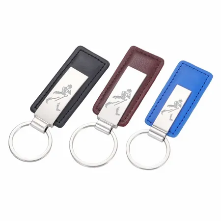 Classic Metal & Leather Keychain Classic Metal & Leather Keychain - Custom Phone Wallets Now