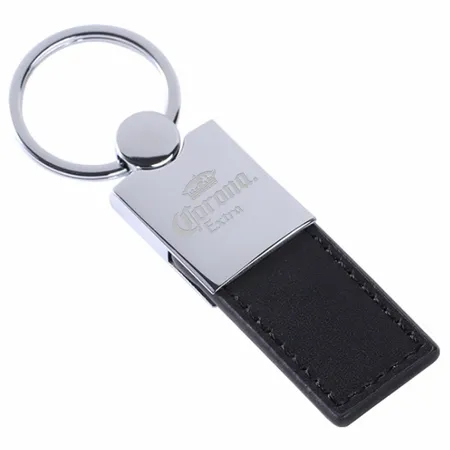 Polished Metal & Leather Keychain Polished Metal & Leather Keychain - Custom Phone Wallets Now