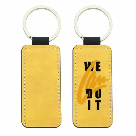 Full-Color Rectangle Leather Keychain Full-Color Rectangle Leather Keychain - Custom Phone Wallets Now