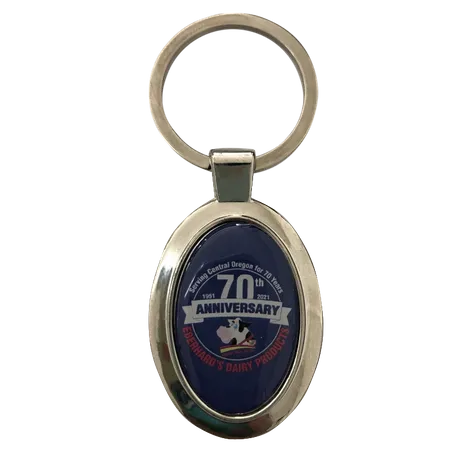 Durable Epoxy Oval Metal Keychain Durable Epoxy Oval Metal Keychain - Custom Phone Wallets Now