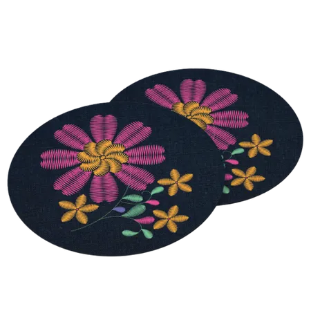 Cotton & Linen Embroidered Coasters - Custom Phone Wallets Now