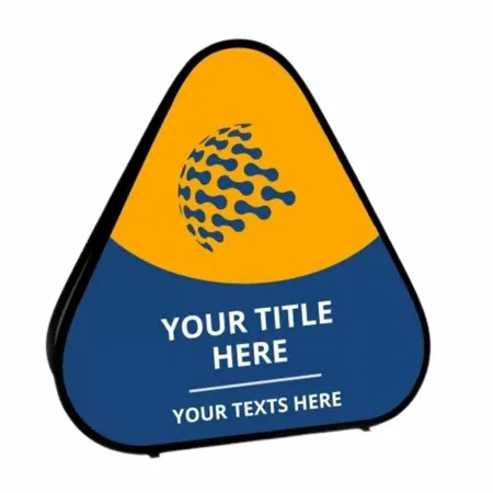 Triangle Pop Up Banners - Custom Phone Wallets Now