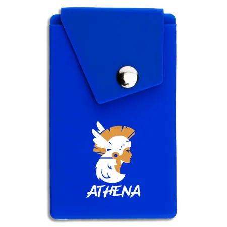 Silicone Card Holder Pressed-On Button Pocket - Custom Phone Wallets Now