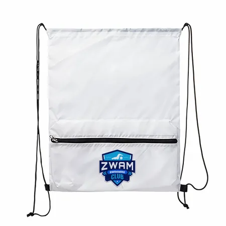 Zip Pocket Drawstring Bag Zip Pocket Drawstring Bag - Custom Phone Wallets Now