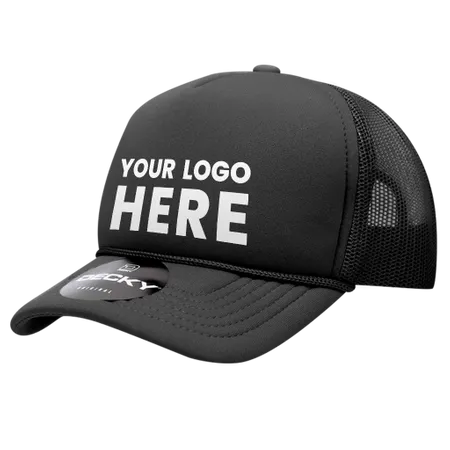 Decky 7010 - Youth 5 Panel Mid Profile Structured Foam Trucker, Kids Foam Trucker Hat, Mesh Back - Custom Phone Wallets Now