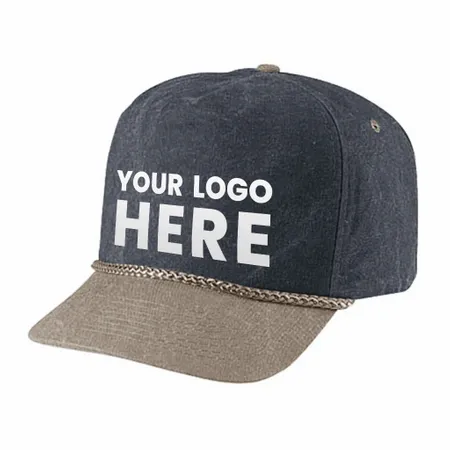 Cobra SWT-2 5 Panel Stone Washed Canvas 2-Tone Hat - Custom Phone Wallets Now