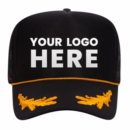 Otto 39-162 5-Panel High Crown Foam Trucker Hat - Black/Gold with Oak Leaves Otto 39-162 5-Panel High Crown Foam Trucker Hat - Black/Gold with Oak Leaves - Custom Phone Wallets Now